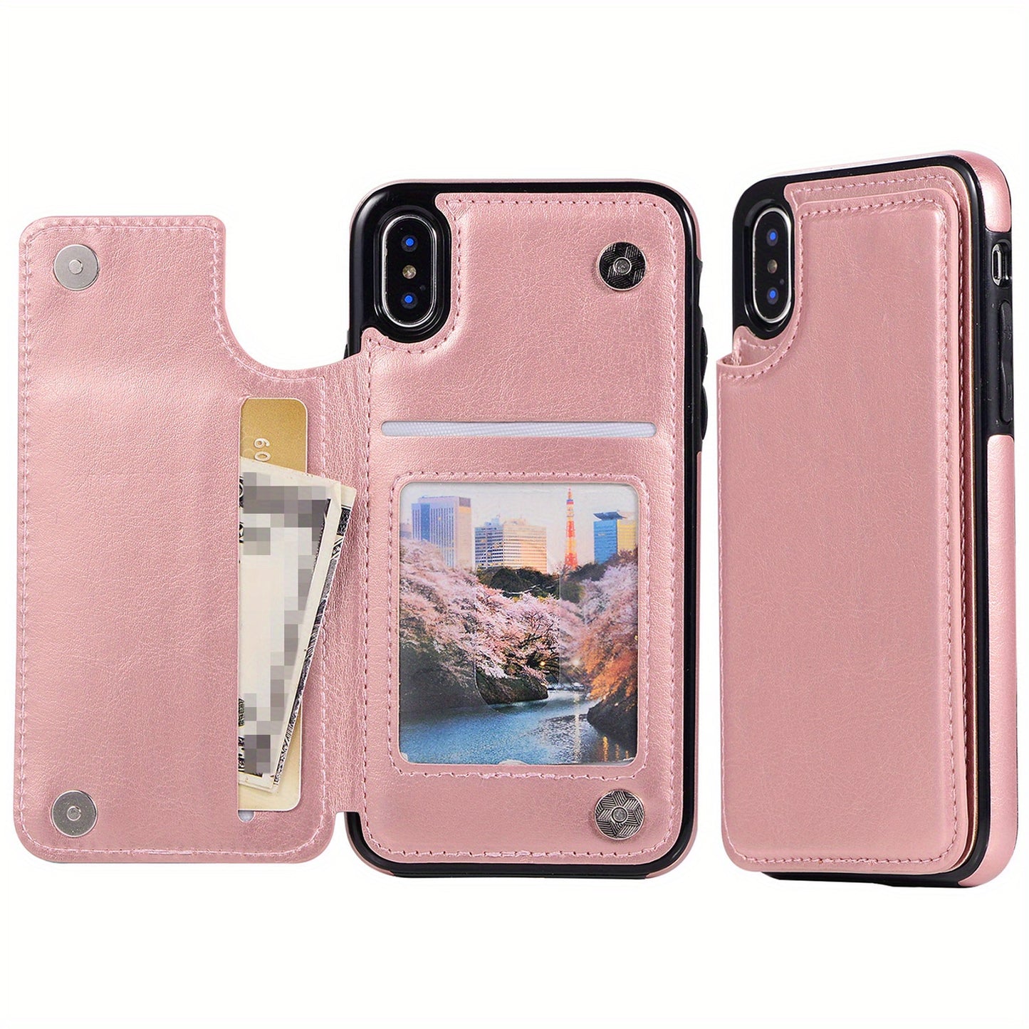 Premium PU Synthetic Faux Leather Wallet Case Designed for Various for iphone Models, Featuring Card Slots, a Stand, And Shockproof Protection.