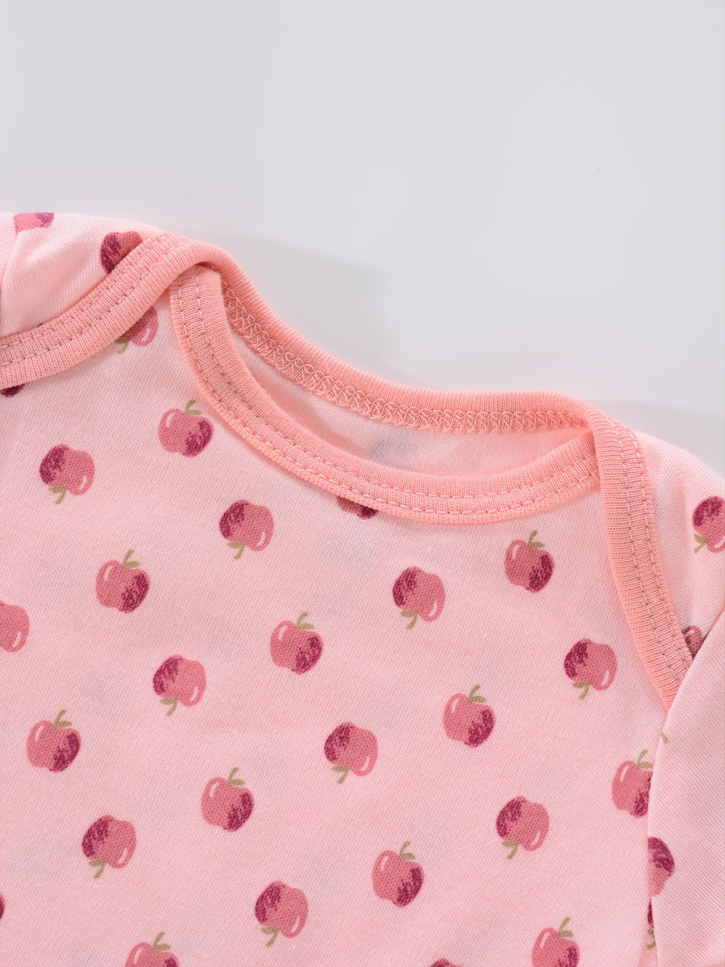 Newborn Baby Short Sleeve One-Piece Suit 4pcs Set with Alphabet Print and Embroidery Triangle Climbing Suit Ha Clothes Set 0-9 Months Baby Clothes